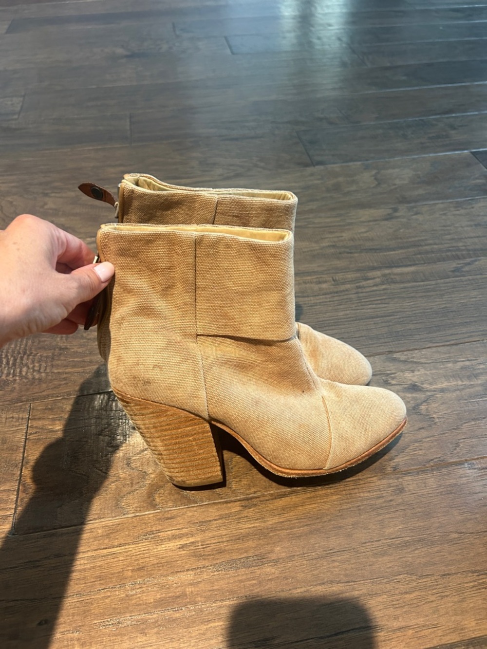 rag & bone Suede Ankle Booties in Tan